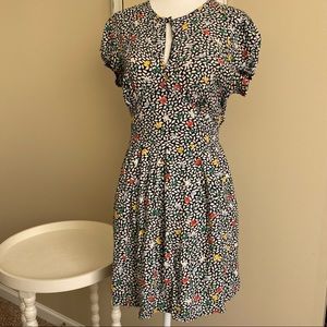 Topshop Navy Blue Floral Print Dress Size 8